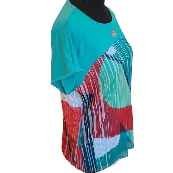 Adidas Womens Adizero Multicolor Athletic Cap Sleeve Top Large - Picture 4 of 12